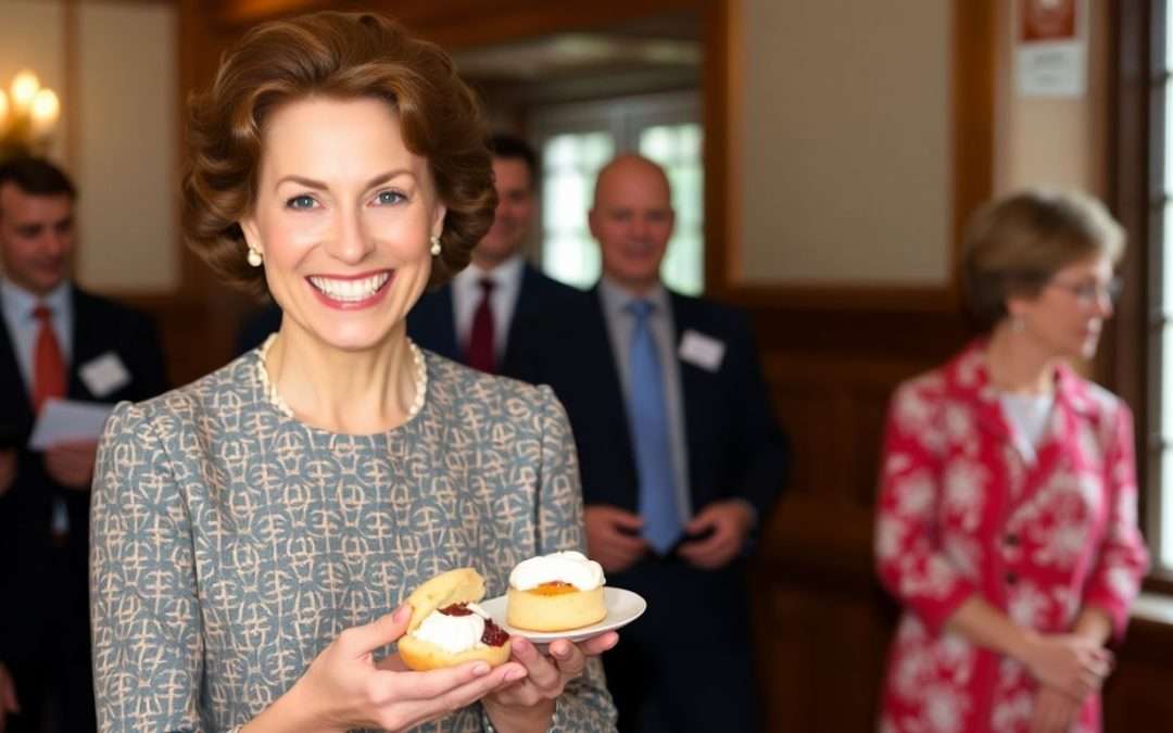 Duchess of Edinburgh teaches scone making in Japan.