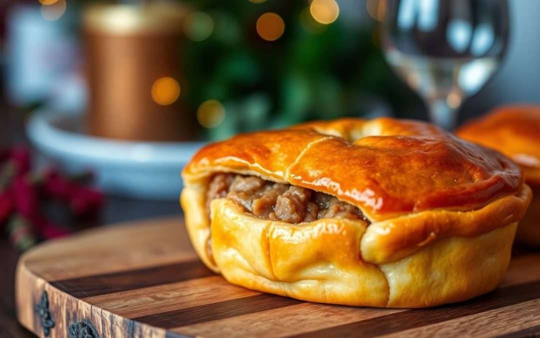 Award-winning pork pie at a contest.