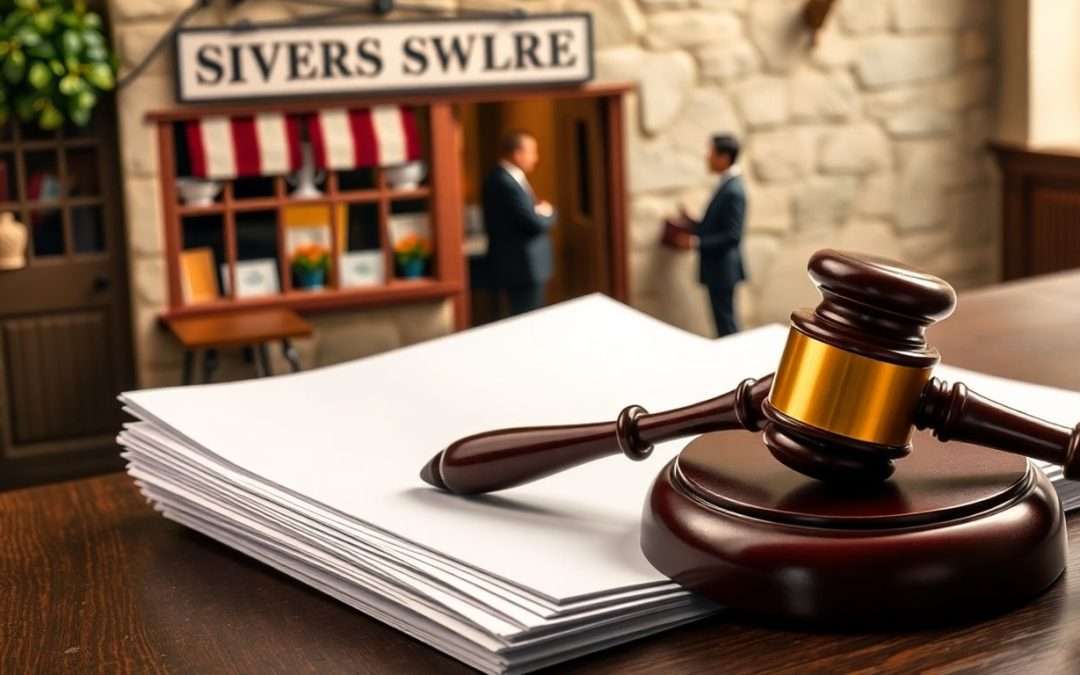 Gavel on documents near tearoom dispute.