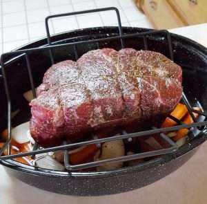 Preparing roast beef